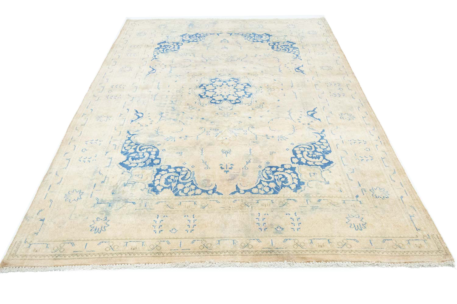 6'4x9'2 Hand Knotted Floral Traditional Wool Oriental Rug - Image 3