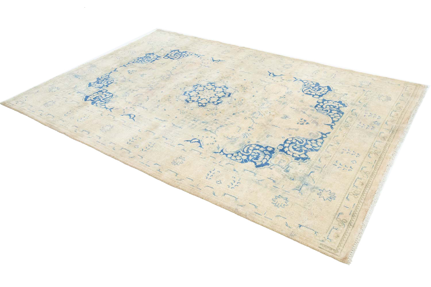 6'4x9'2 Hand Knotted Floral Traditional Wool Oriental Rug - Image 6