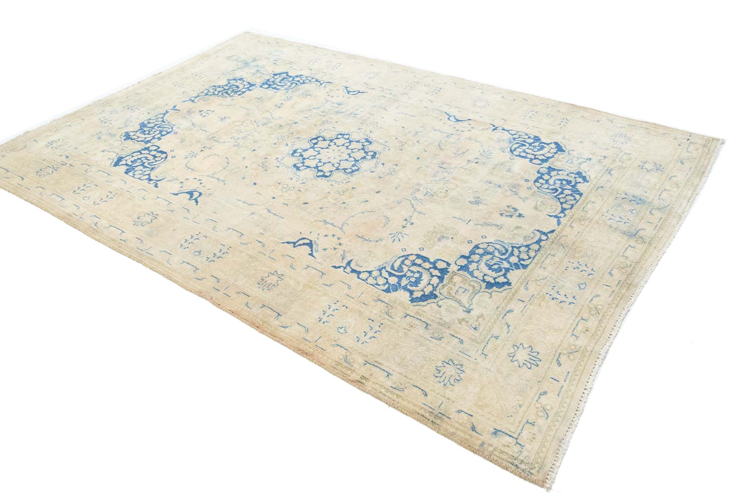 6'4x9'2 Hand Knotted Floral Traditional Wool Oriental Rug - Image 5