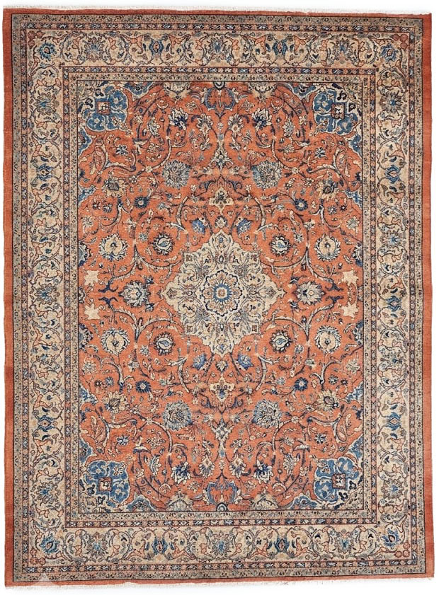 9'6x12'8 Hand Knotted Floral Traditional Wool Oriental Rug - Image 1