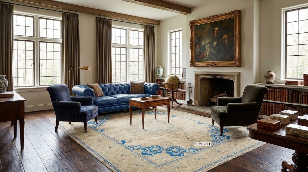 9'5x12'10 Hand Knotted Floral Traditional Wool Oriental Rug - Image 2