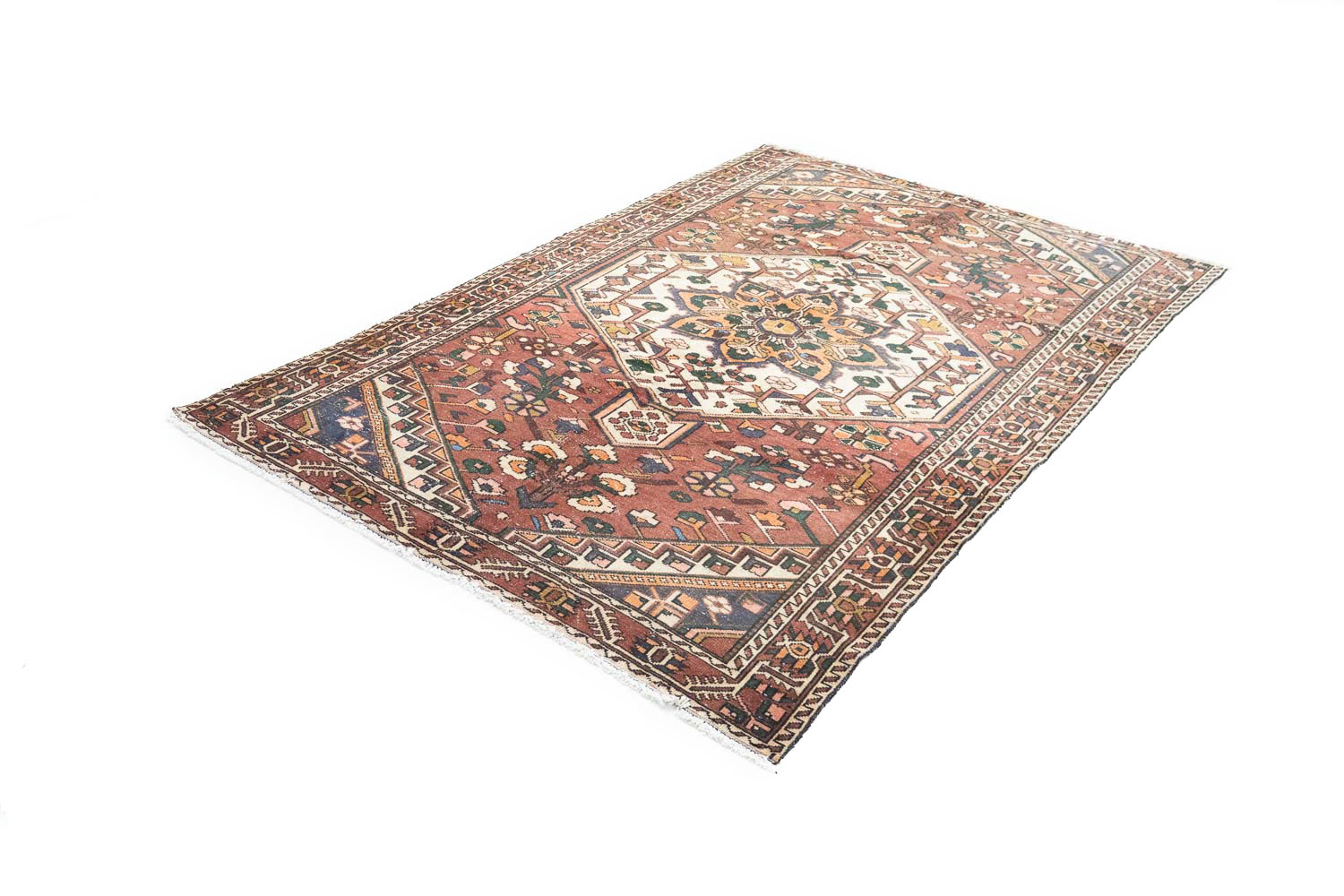 6'3x9'5 Hand Knotted Floral Traditional Wool Oriental Rug - Image 4