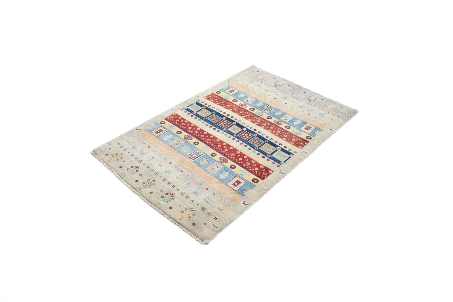3'2x5'2 Hand Knotted Tribal Striped Wool Oriental Rug - Image 3