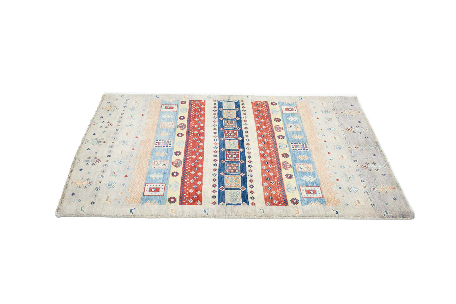 3'2x5'2 Hand Knotted Tribal Striped Wool Oriental Rug - Image 4