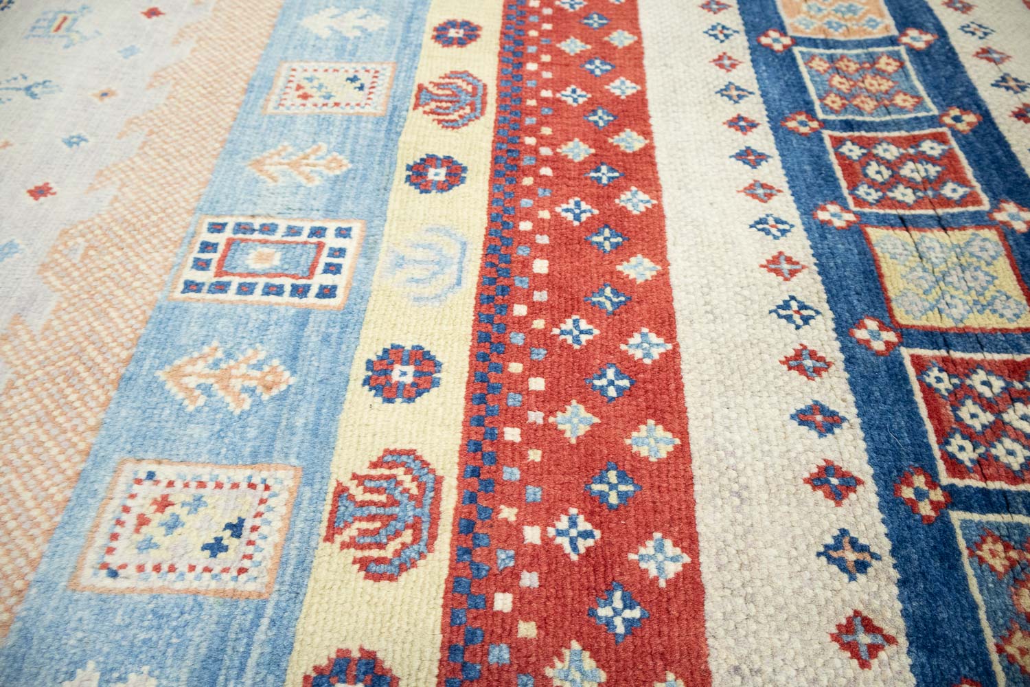 3'2x5'2 Hand Knotted Tribal Striped Wool Oriental Rug - Image 7