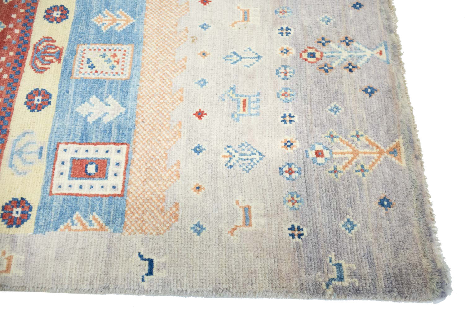 3'2x5'2 Hand Knotted Tribal Striped Wool Oriental Rug - Image 9