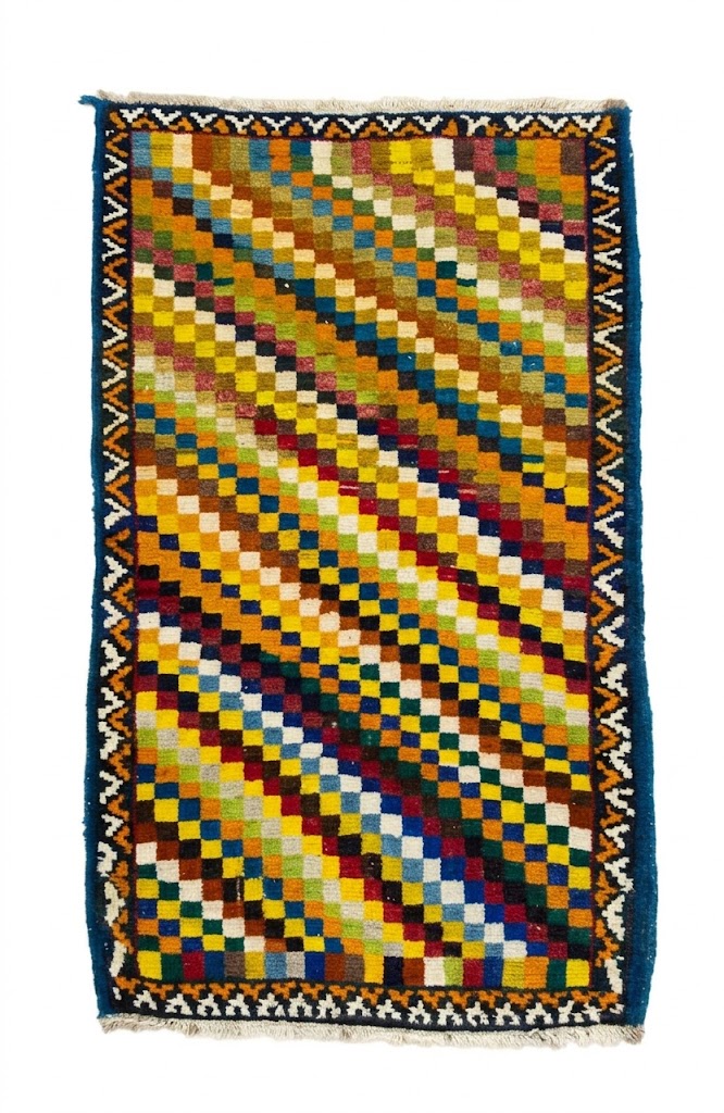 3'2x5'1 Hand Knotted Tribal Striped Wool Oriental Rug - Image 1