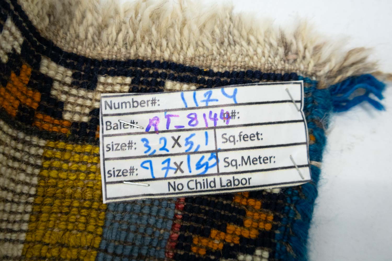 3'2x5'1 Hand Knotted Tribal Striped Wool Oriental Rug - Image 15