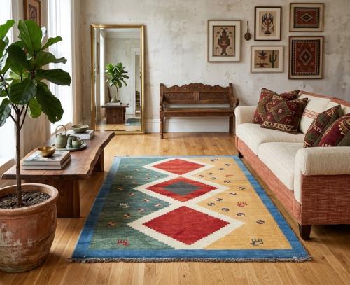 3'6x5'0 Hand Knotted Tribal Geometric Wool Oriental Rug
