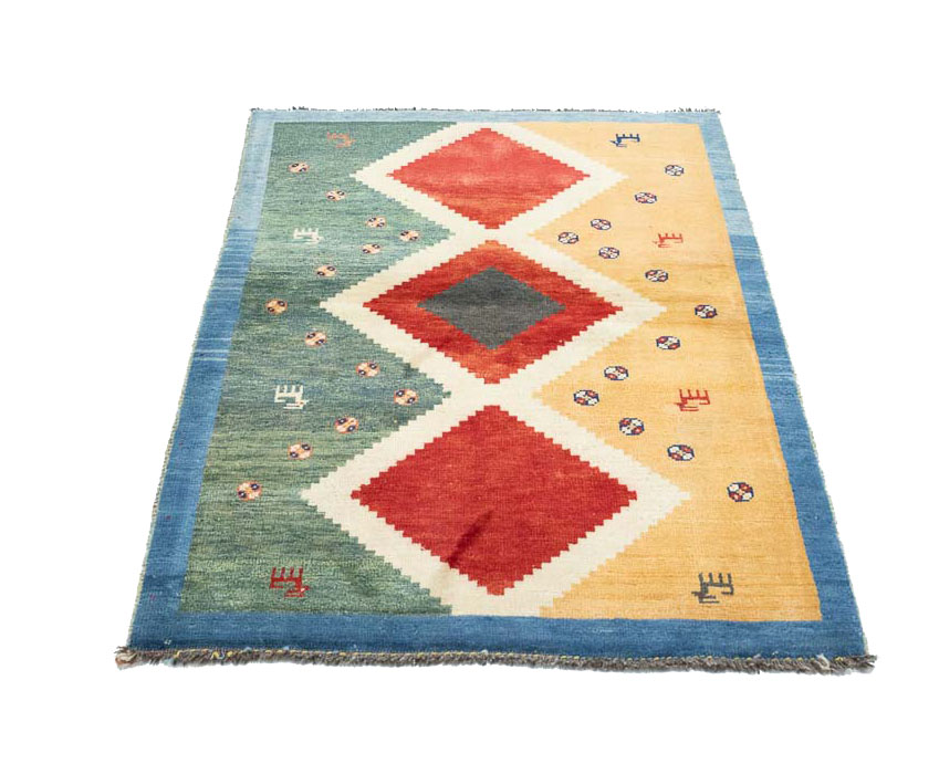 3'6x5'0 Hand Knotted Tribal Geometric Wool Oriental Rug - Image 3