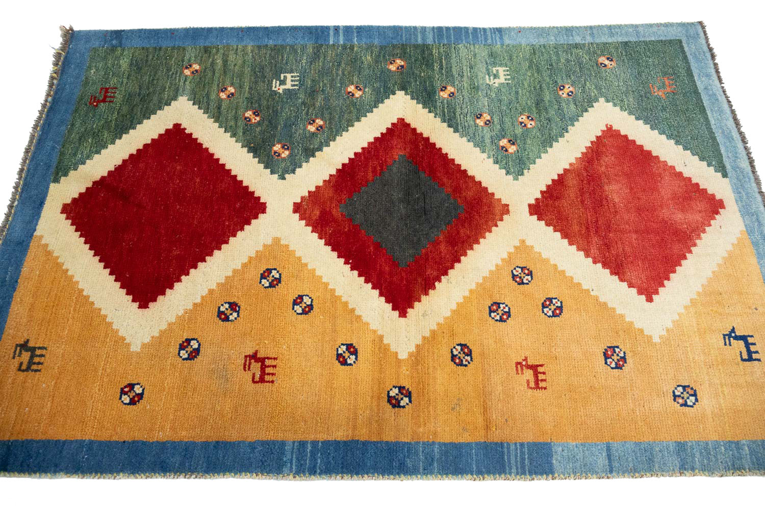 3'6x5'0 Hand Knotted Tribal Geometric Wool Oriental Rug - Image 6