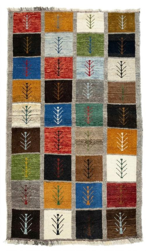 3'3x5'6 Hand Knotted Tribal Striped Wool Oriental Rug