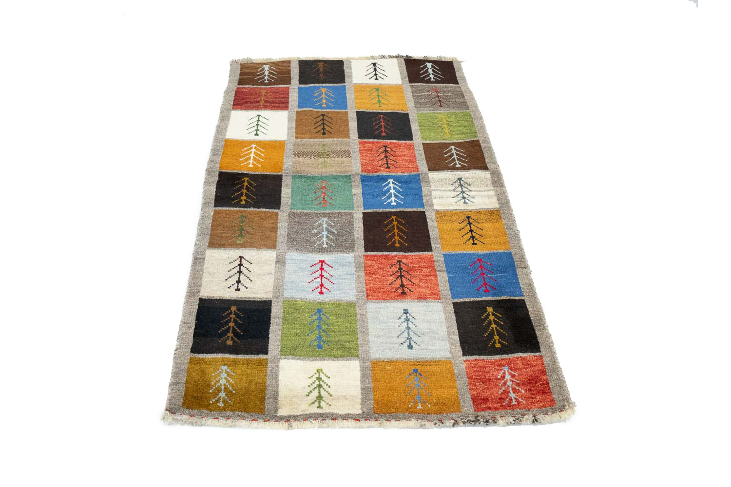 3'3x5'6 Hand Knotted Tribal Striped Wool Oriental Rug - Image 12