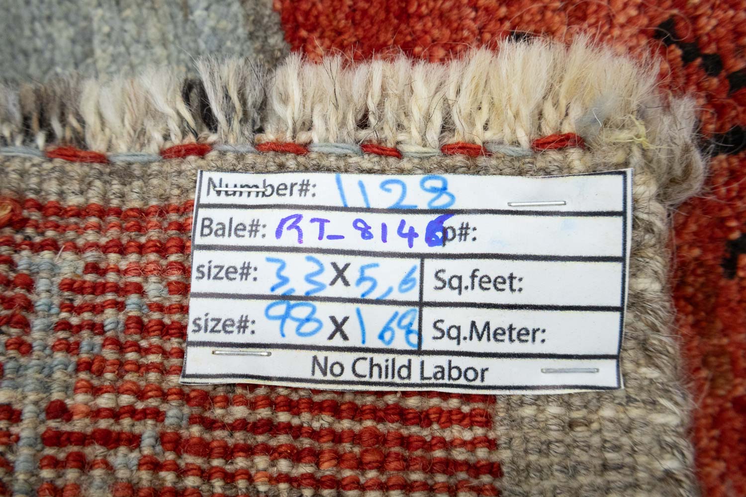 3'3x5'6 Hand Knotted Tribal Striped Wool Oriental Rug - Image 17