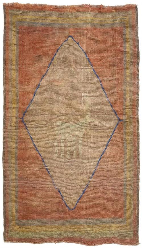 4'0x5'5 Hand Knotted Tribal Bordered Wool Oriental Rug