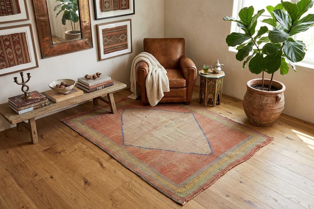 4'0x5'5 Hand Knotted Tribal Bordered Wool Oriental Rug - Image 2