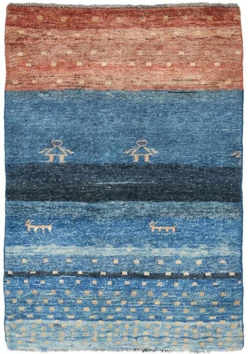 2'9x5'4 Hand Knotted Tribal Striped Wool Oriental Rug