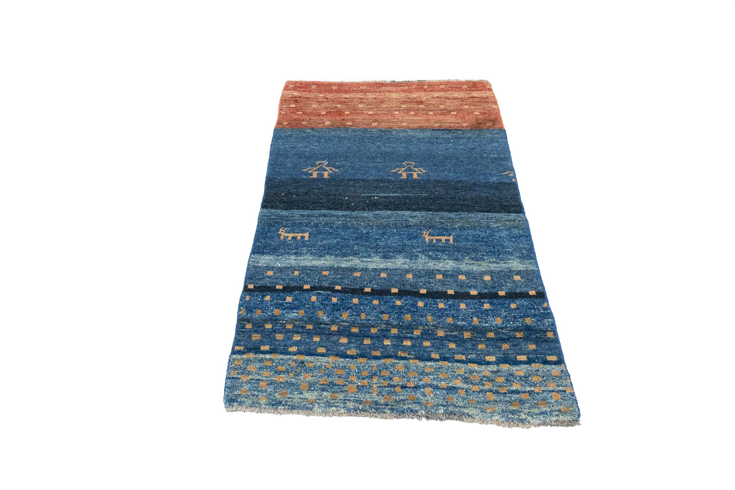 2'9x5'4 Hand Knotted Tribal Striped Wool Oriental Rug - Image 13