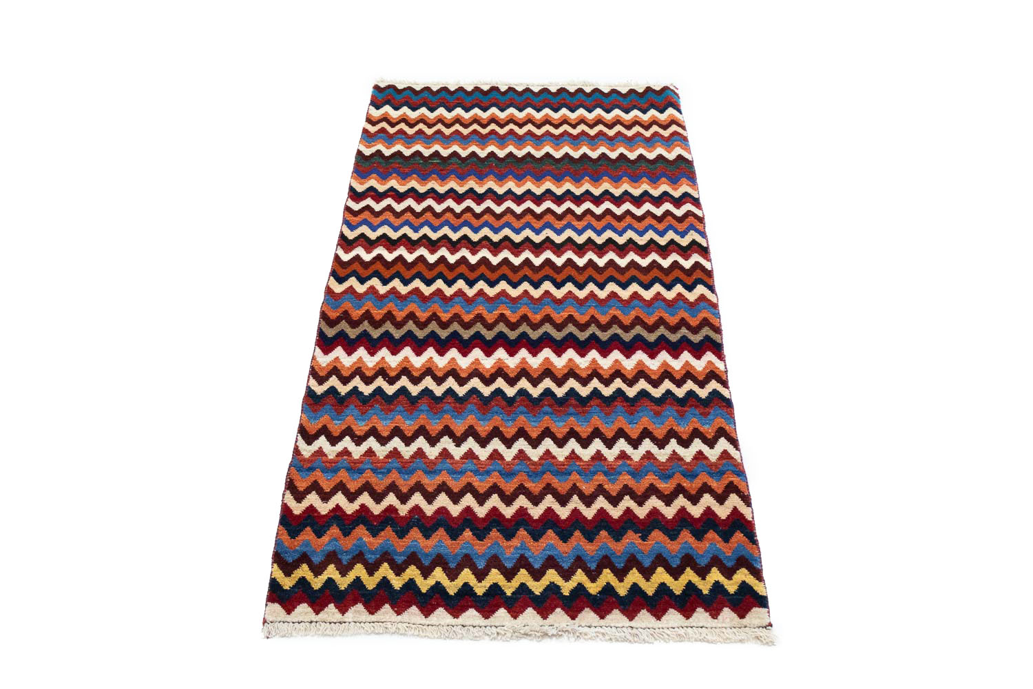 2'10x5'4 Hand Knotted Tribal Striped Wool Oriental Rug - Image 3