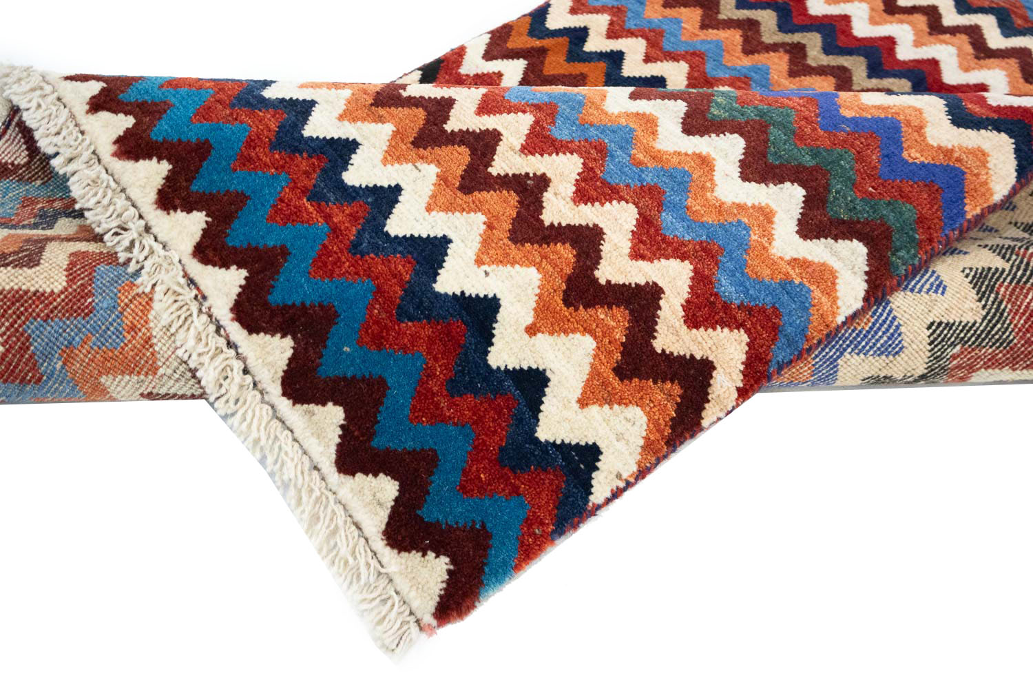 2'10x5'4 Hand Knotted Tribal Striped Wool Oriental Rug - Image 11