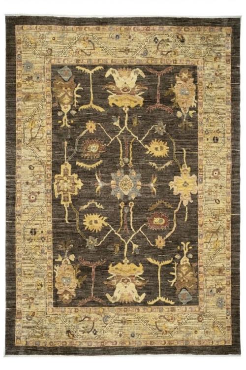 8'2x10'0 Hand Knotted Oushak Floral Wool Oriental Rug