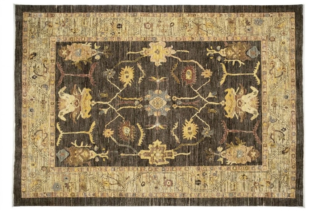 8'2x10'0 Hand Knotted Oushak Floral Wool Oriental Rug