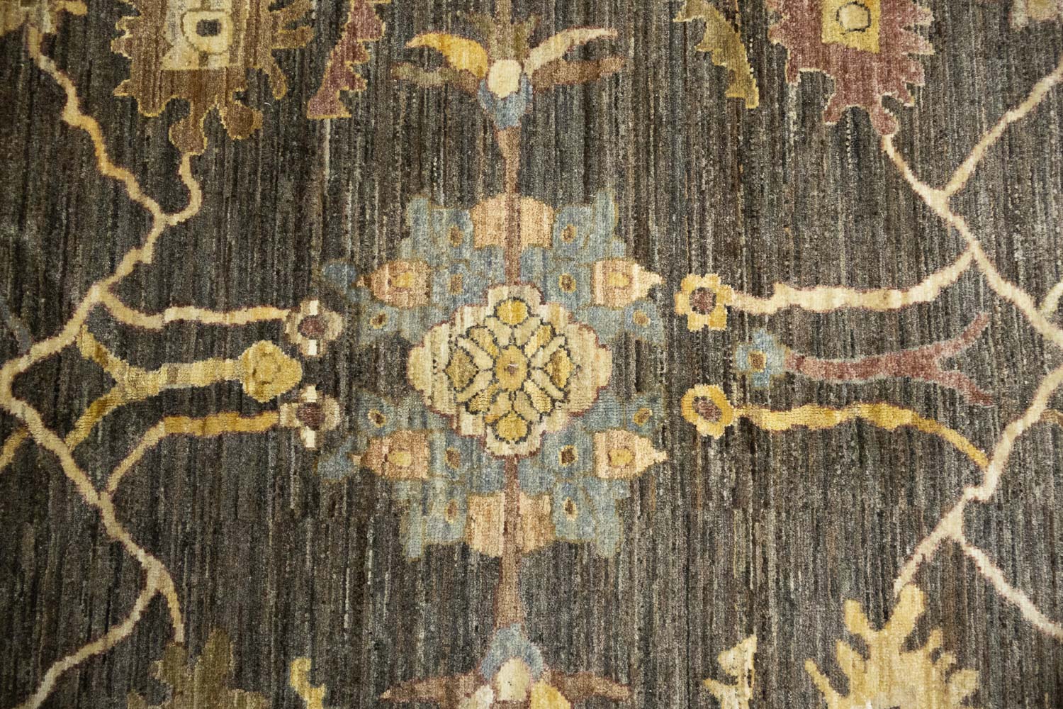 8'2x10'0 Hand Knotted Oushak Floral Wool Oriental Rug - Image 8
