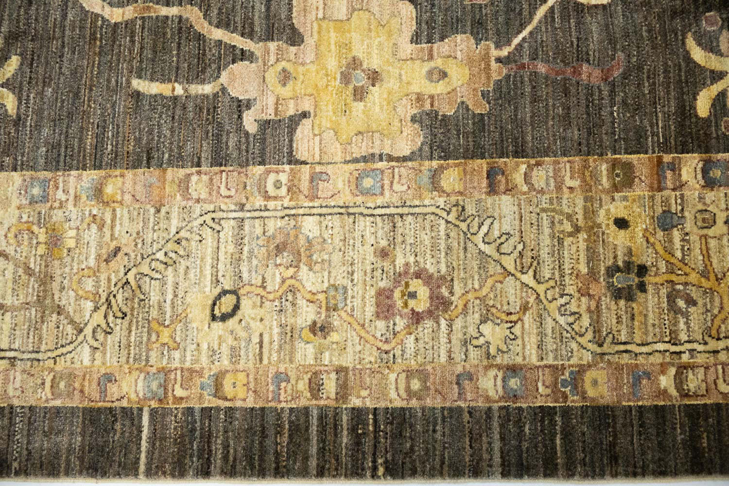 8'2x10'0 Hand Knotted Oushak Floral Wool Oriental Rug - Image 9
