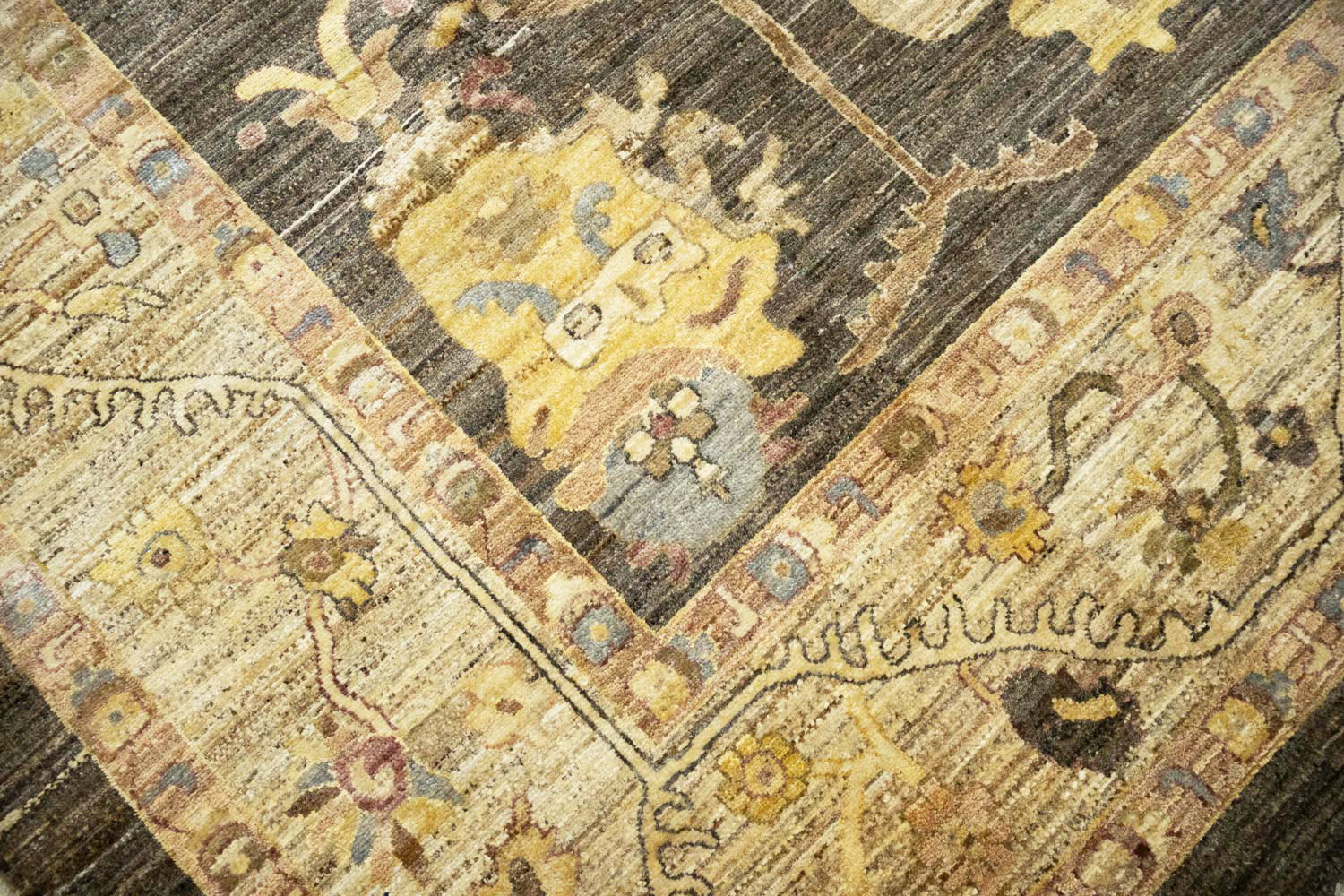8'2x10'0 Hand Knotted Oushak Floral Wool Oriental Rug - Image 10