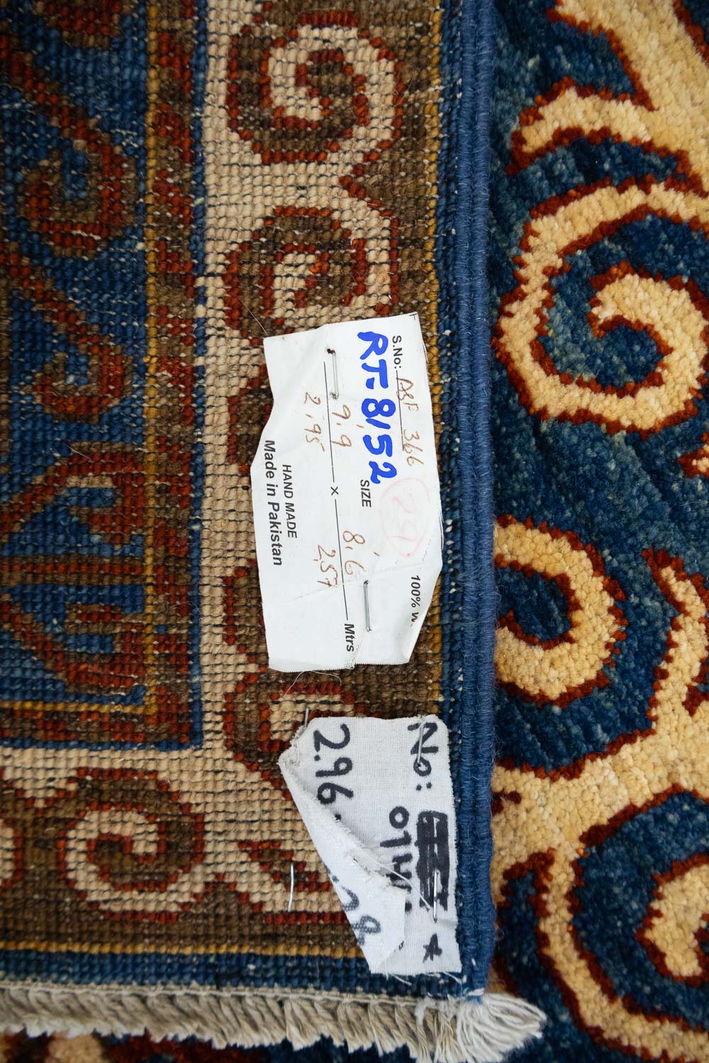 8'6x9'9 Hand Knotted Tribal Geometric Wool Oriental Rug - Image 16