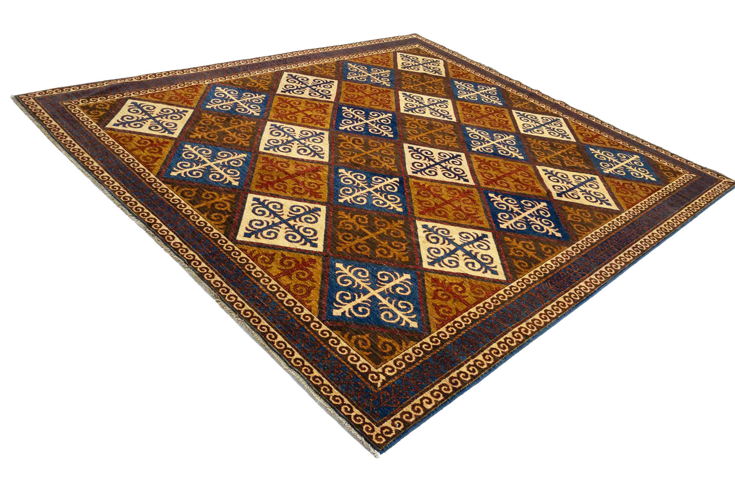 8'6x9'9 Hand Knotted Tribal Geometric Wool Oriental Rug - Image 5