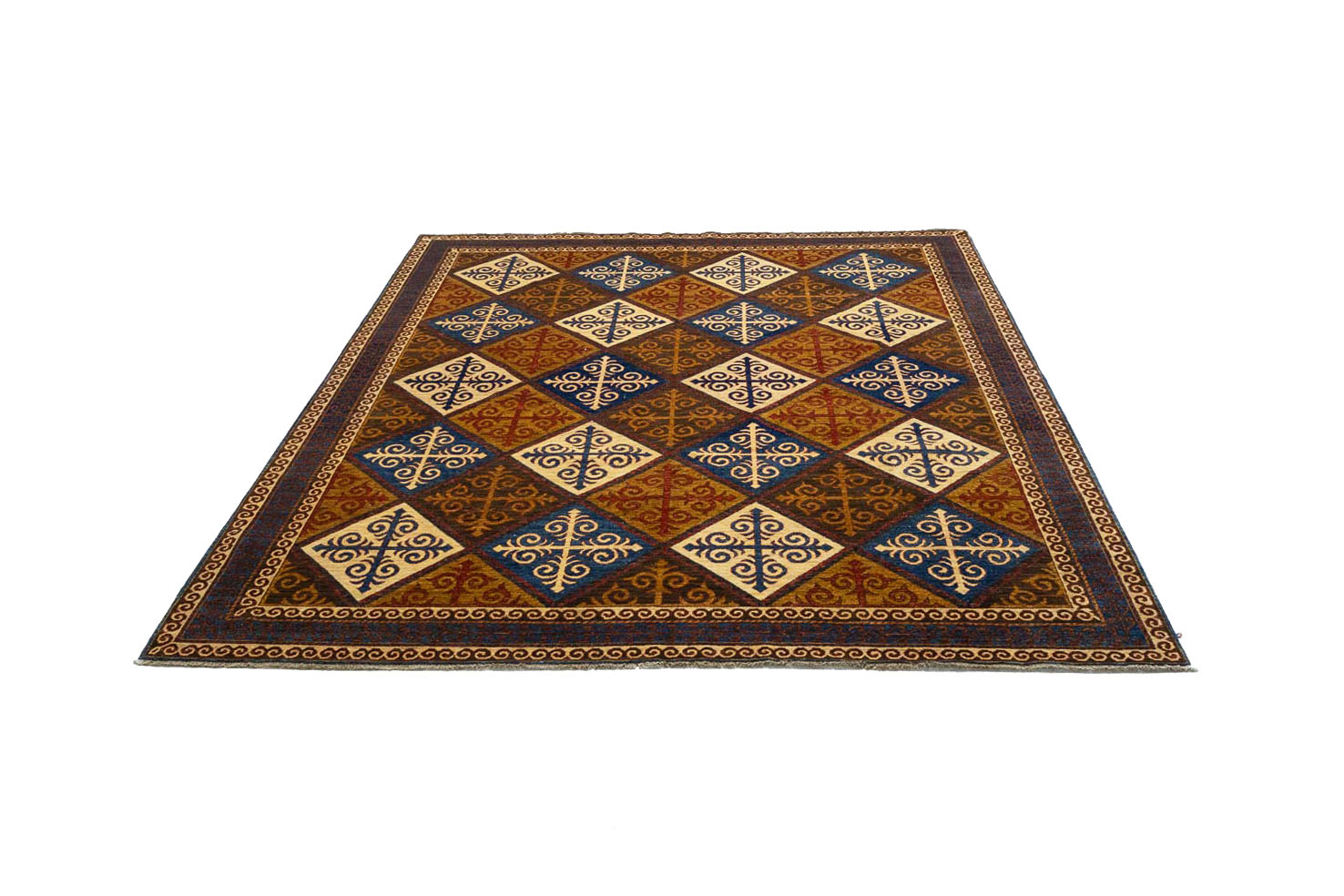 8'6x9'9 Hand Knotted Tribal Geometric Wool Oriental Rug - Image 6