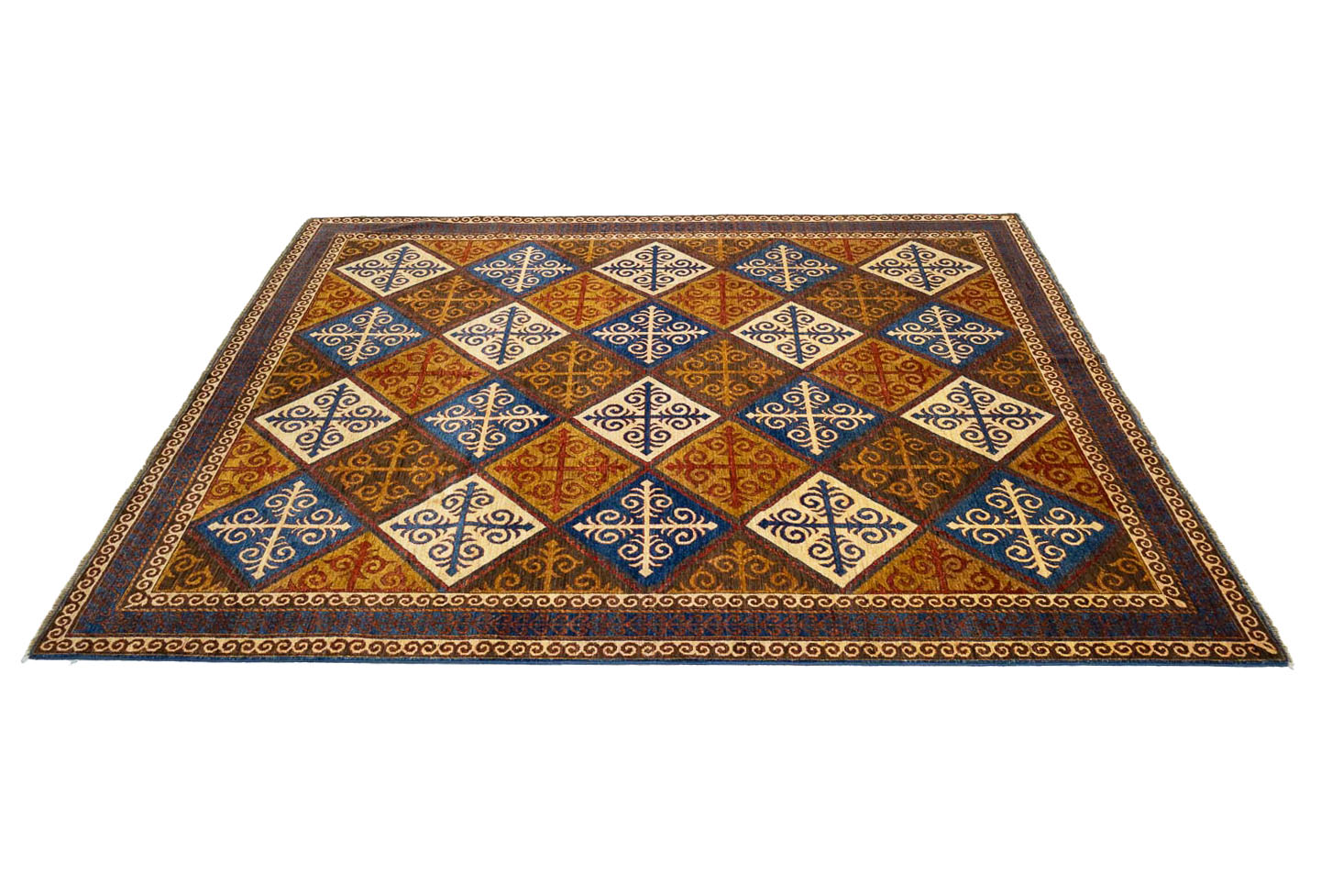 8'6x9'9 Hand Knotted Tribal Geometric Wool Oriental Rug - Image 8