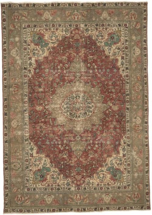 6'8x9'9 Hand Knotted Floral Traditional Wool Oriental Rug