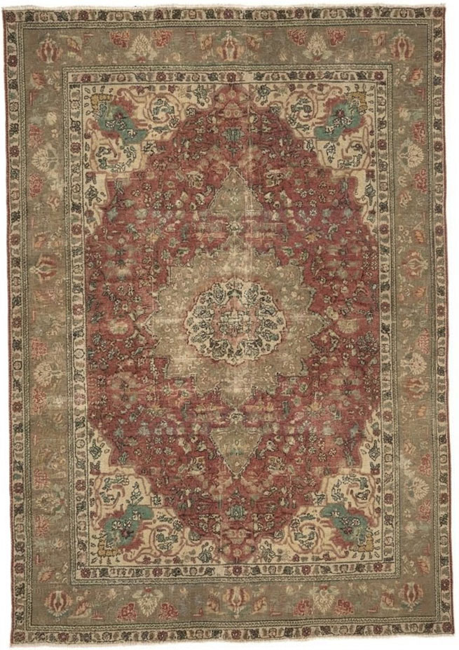 6'8x9'9 Hand Knotted Floral Traditional Wool Oriental Rug