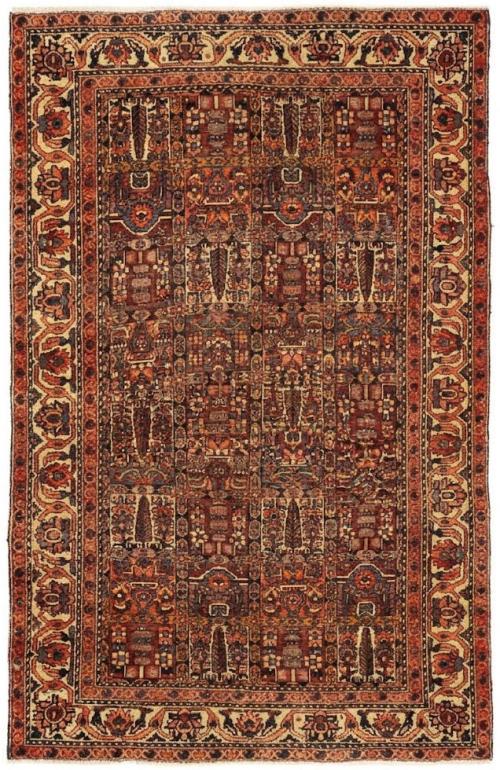5'1x9'7 Hand Knotted Floral Traditional Wool Oriental Rug