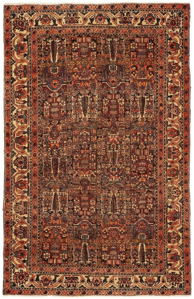 5'1x9'7 Hand Knotted Floral Traditional Wool Oriental Rug - Image 1