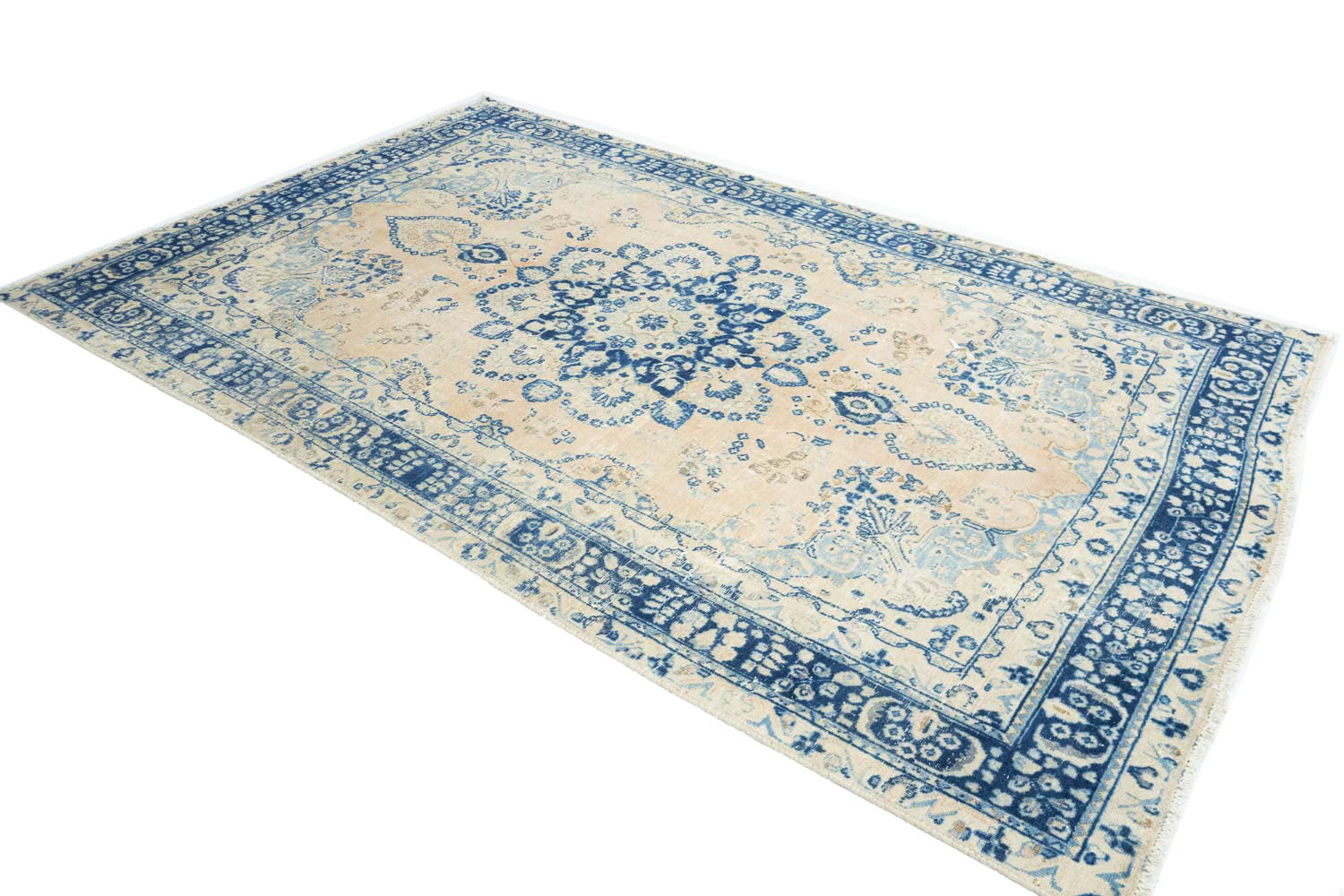 6'2x9'7 Hand Knotted Floral Traditional Wool Oriental Rug - Image 4