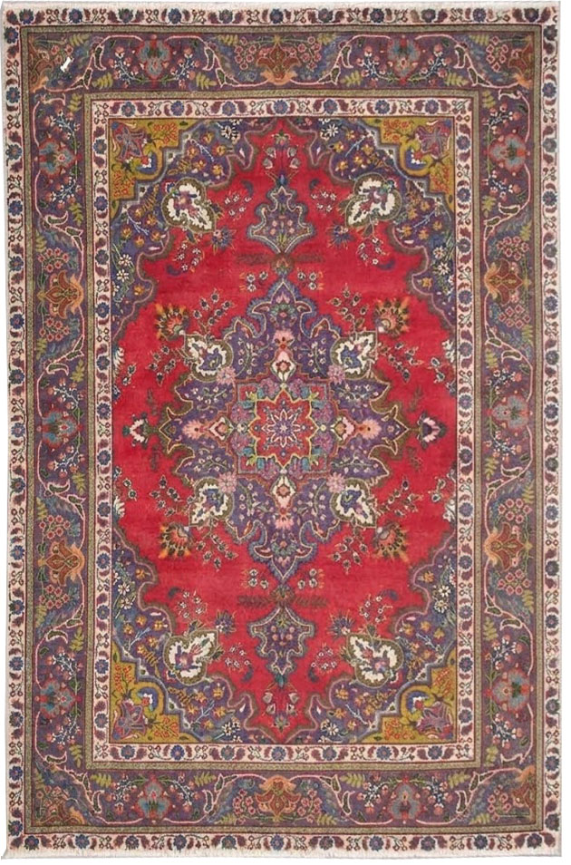 6'4x9'8 Hand Knotted Floral Traditional Wool Oriental Rug - Image 1