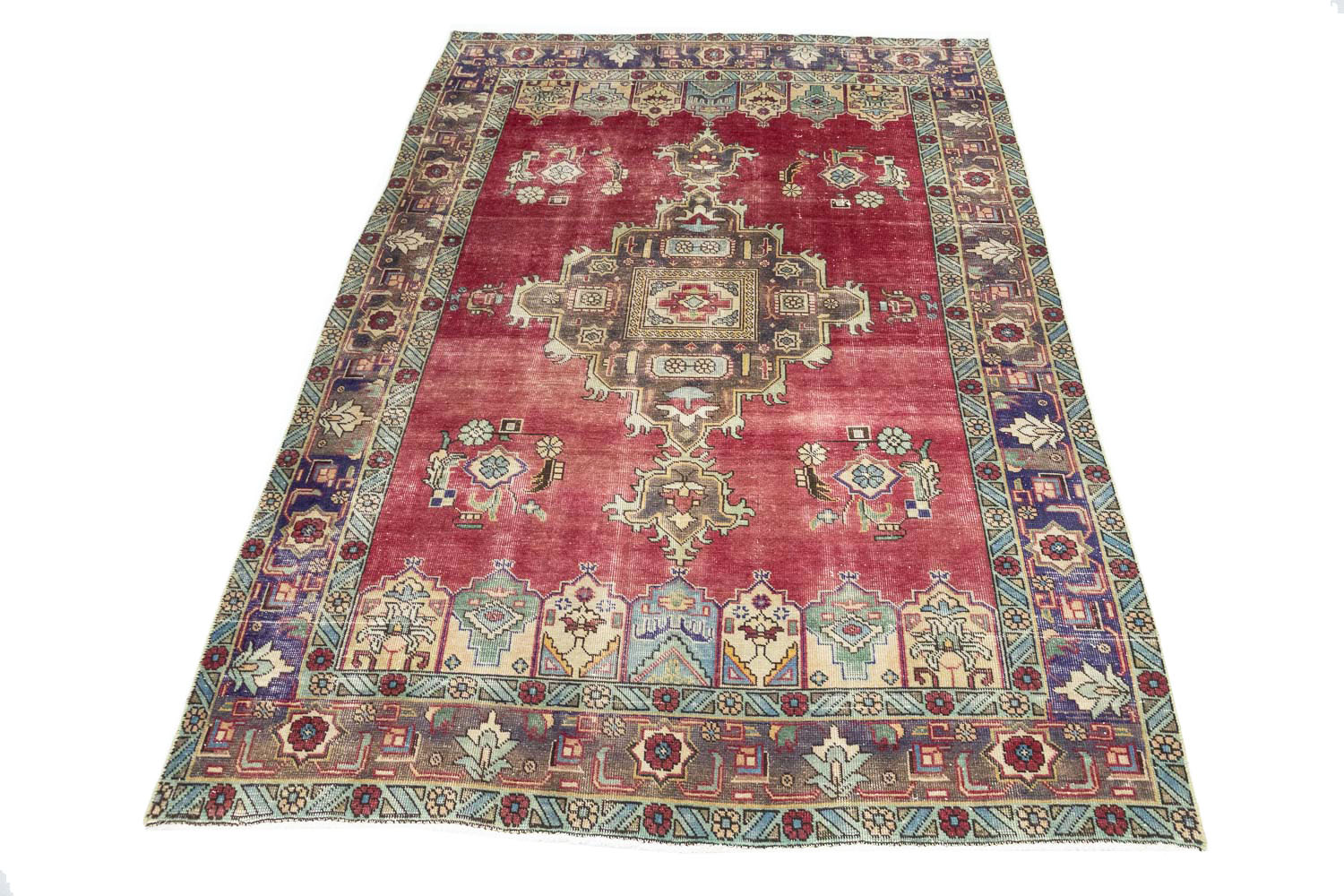 6'6x9'11 Hand Knotted Floral Traditional Wool Oriental Rug - Image 2