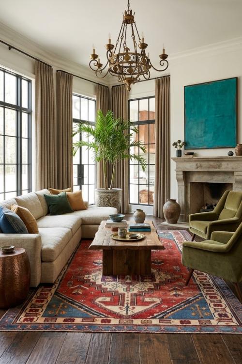 6'5x9'5 Hand Knotted Tribal Geometric Wool Oriental Rug