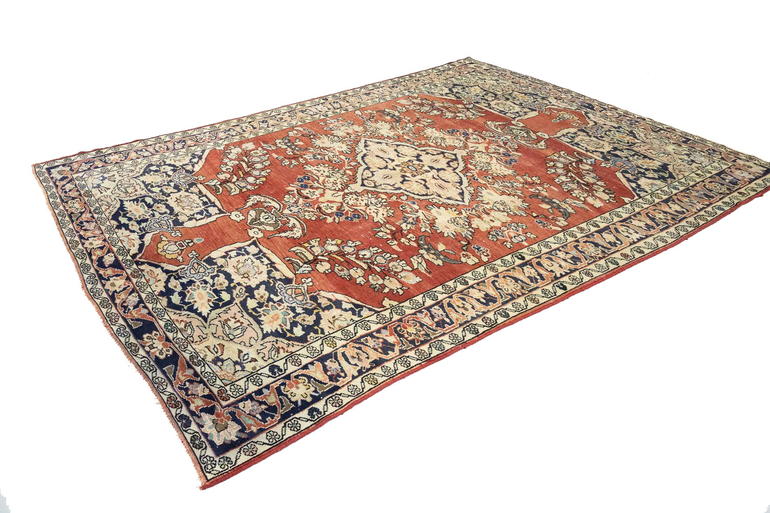 7'0x9'9 Hand Knotted Floral Traditional Wool Oriental Rug - Image 4