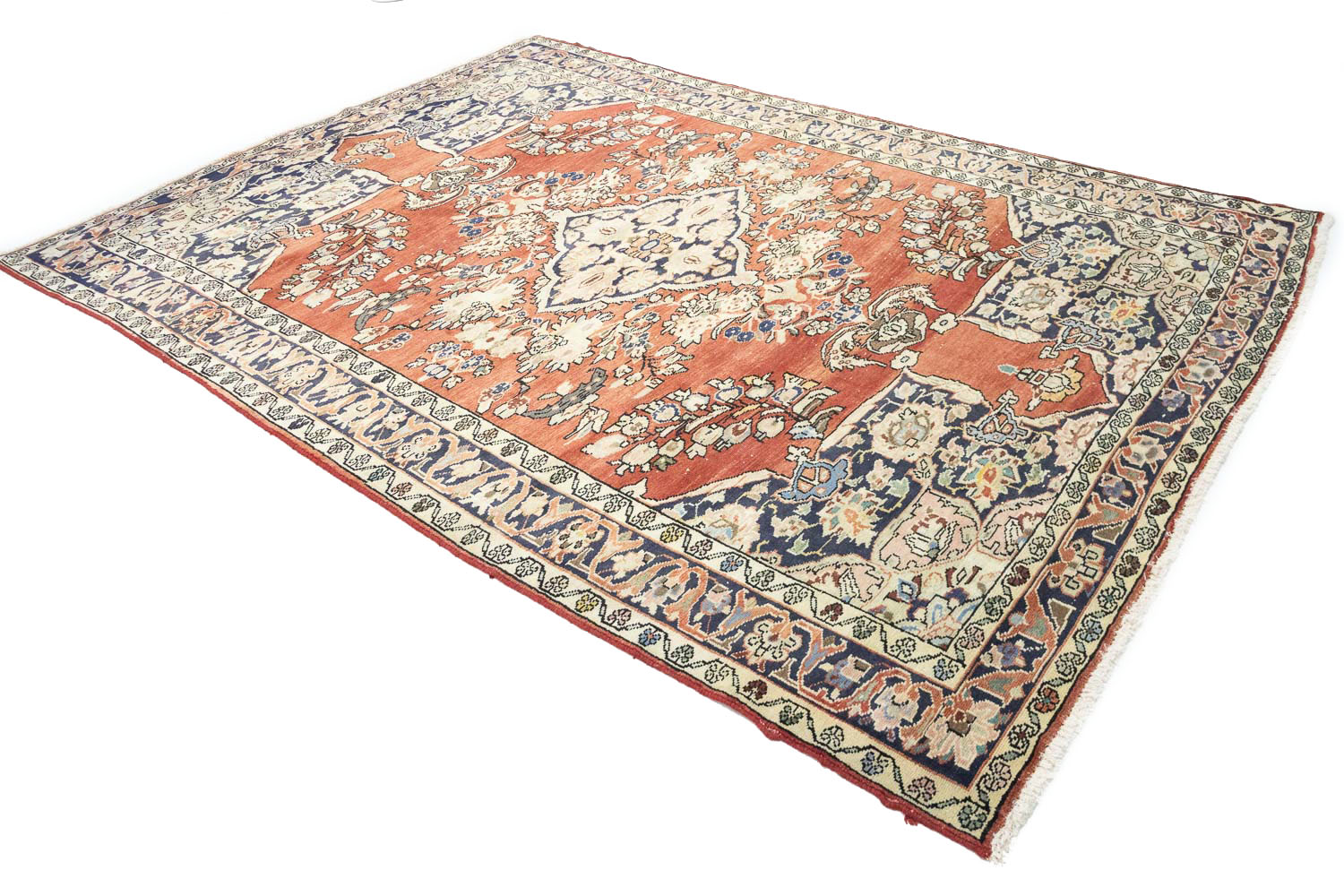 7'0x9'9 Hand Knotted Floral Traditional Wool Oriental Rug - Image 5