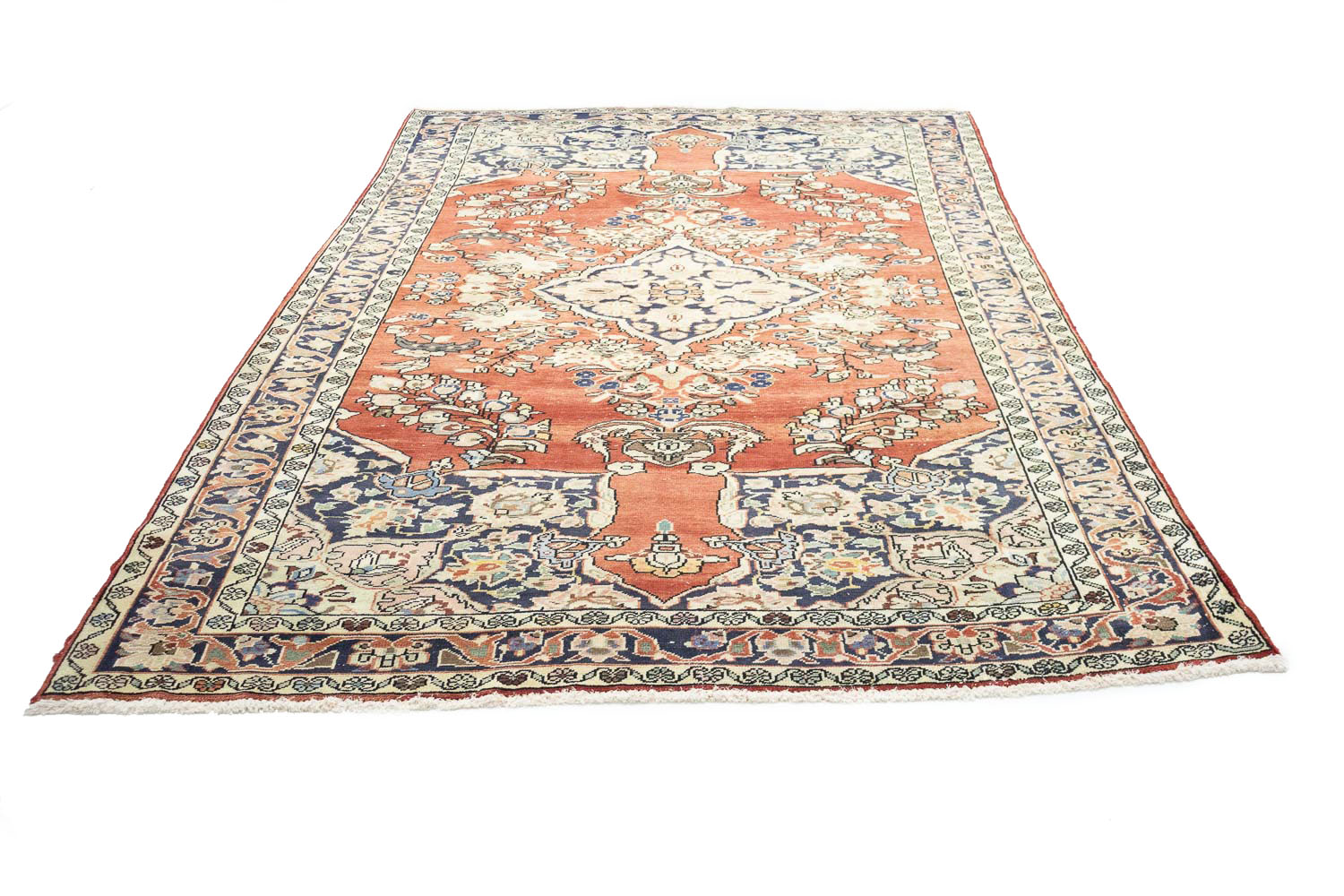 7'0x9'9 Hand Knotted Floral Traditional Wool Oriental Rug - Image 6