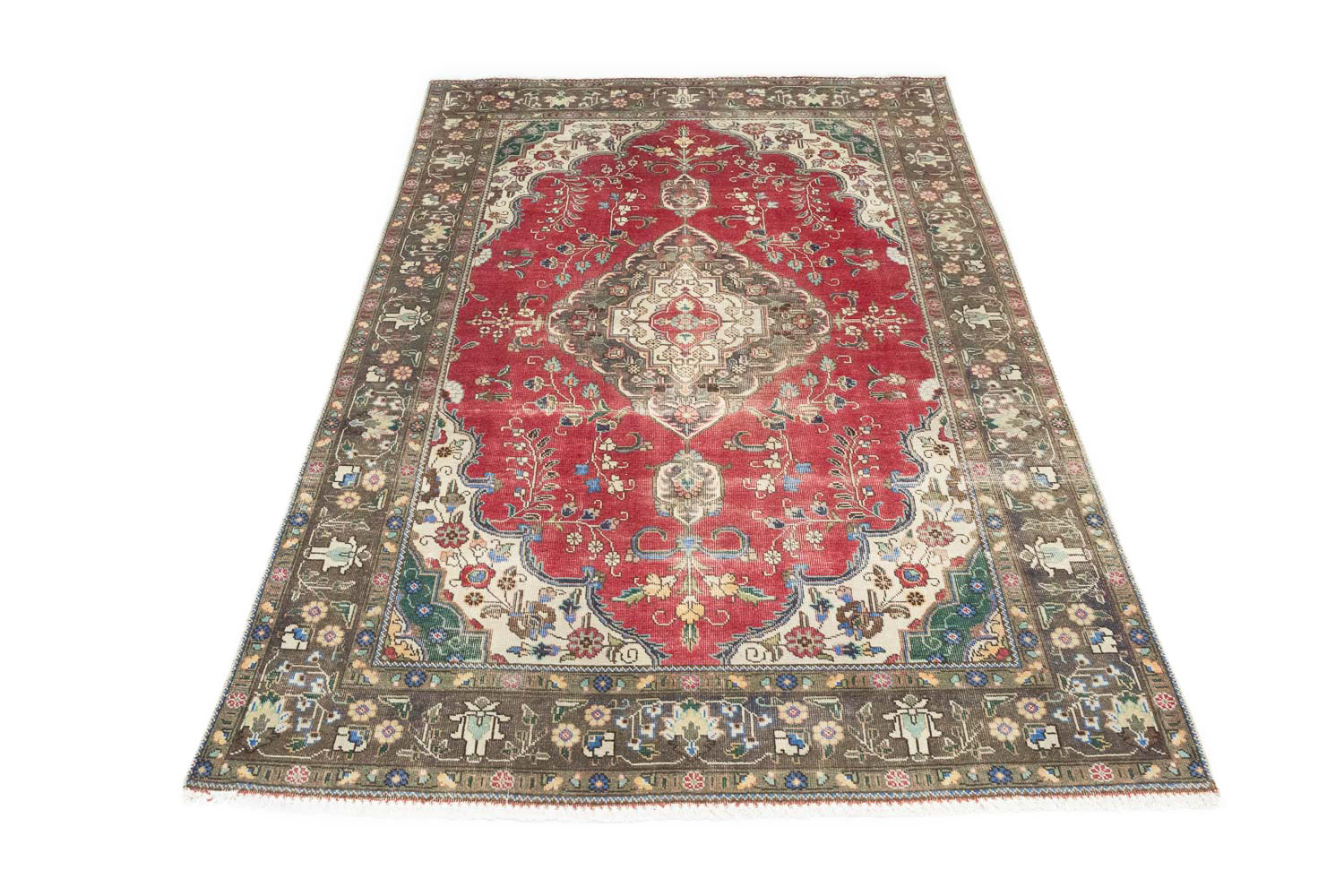 6'4x9'3 Hand Knotted Floral Traditional Wool Oriental Rug - Image 3