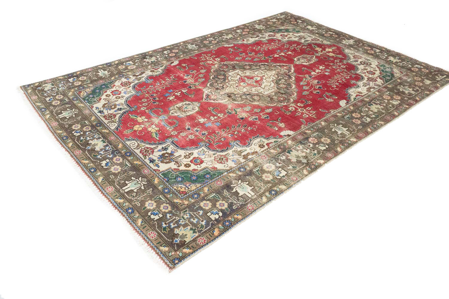 6'4x9'3 Hand Knotted Floral Traditional Wool Oriental Rug - Image 5