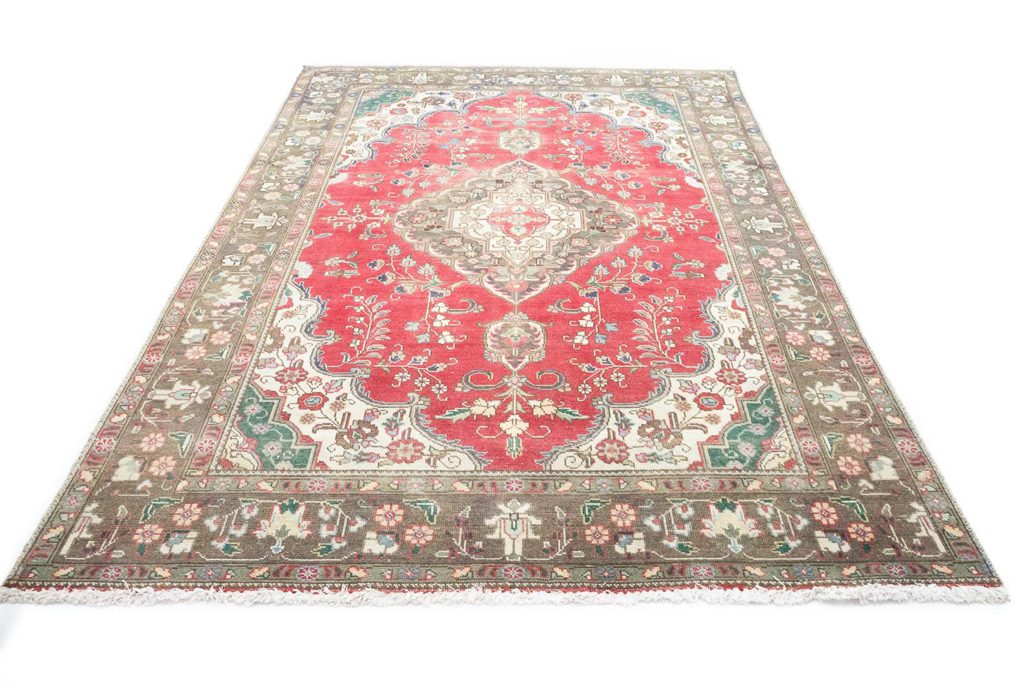 6'4x9'3 Hand Knotted Floral Traditional Wool Oriental Rug - Image 4