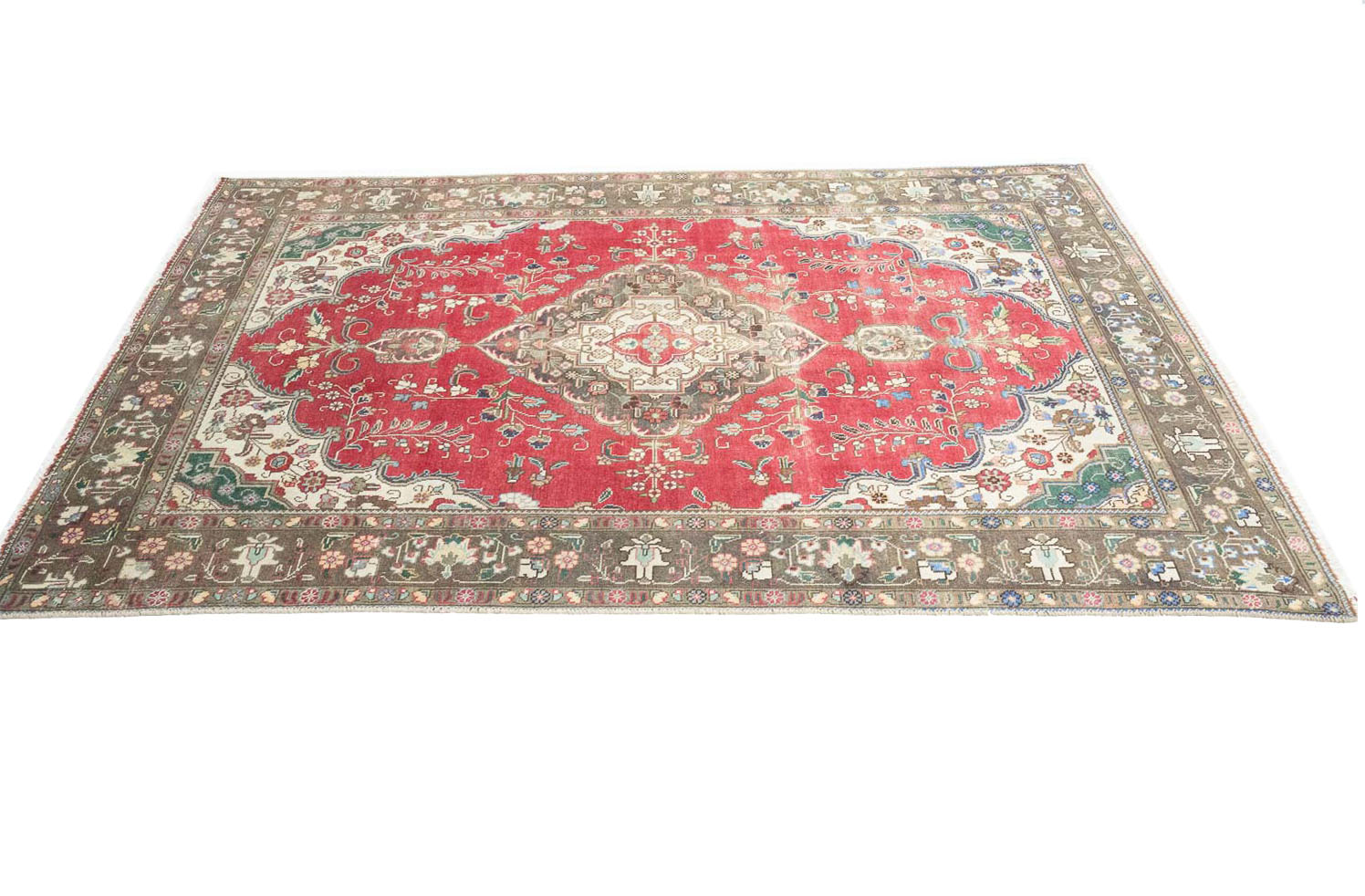 6'4x9'3 Hand Knotted Floral Traditional Wool Oriental Rug - Image 7