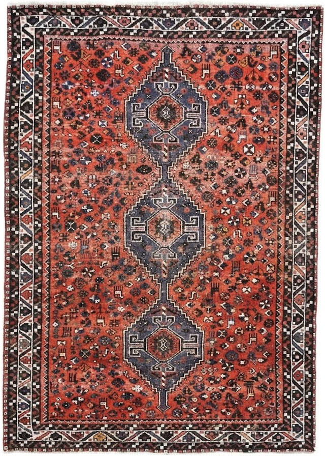 6'5x9'8 Hand Knotted Floral Tribal Wool Oriental Rug - Image 1