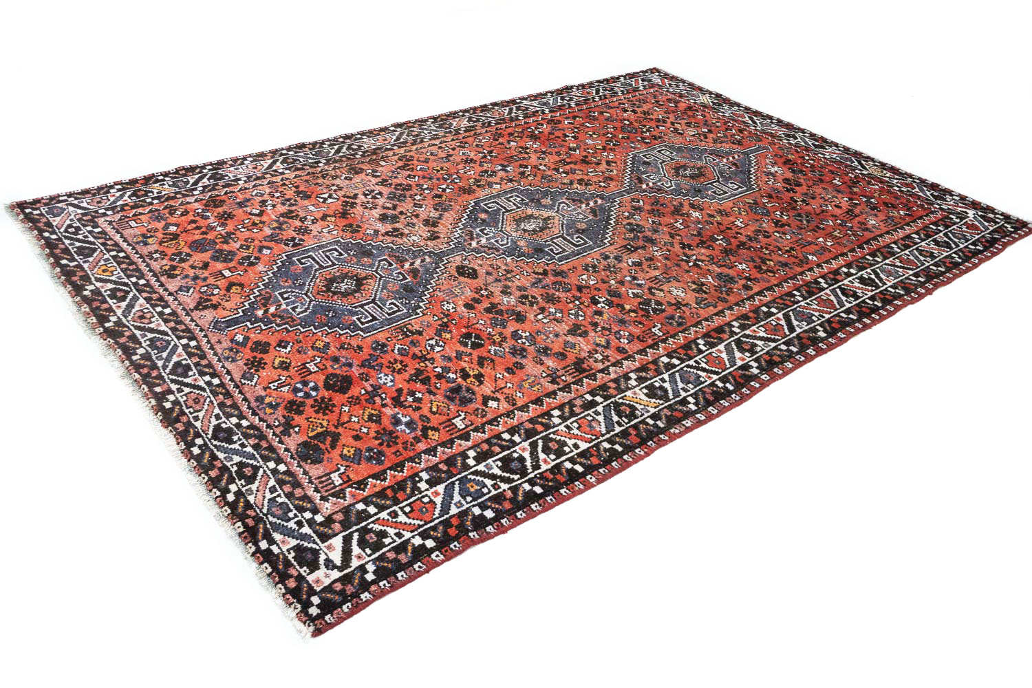 6'5x9'8 Hand Knotted Floral Tribal Wool Oriental Rug - Image 4